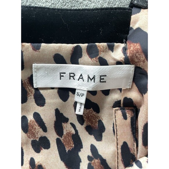 FRAME Blouse Womens Small Black velvet sweetheart neck Exposed Zipper Party Chic - Picture 7 of 13